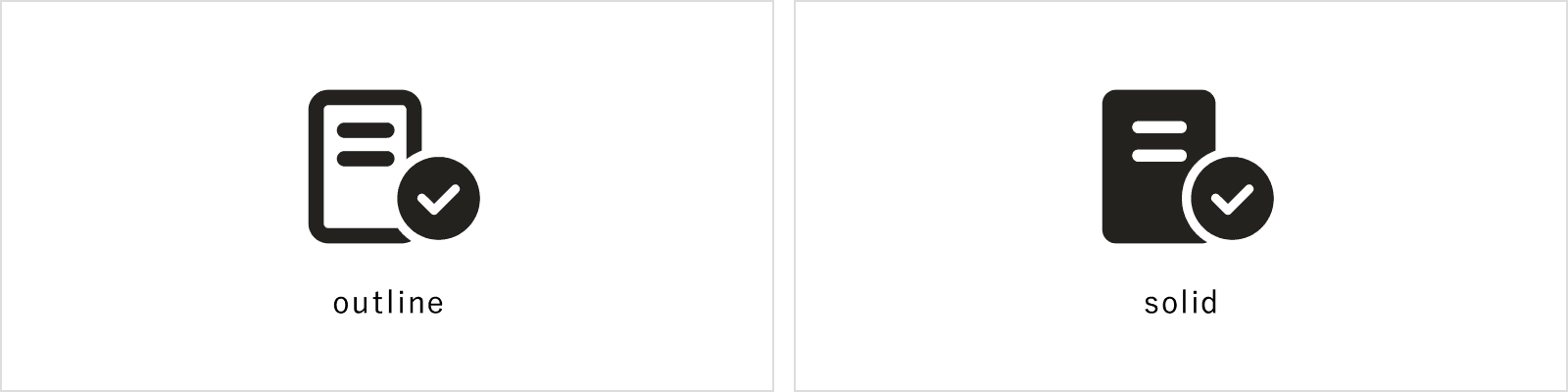 outlineのアイコンとsolidのアイコン